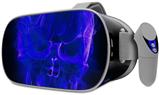 Decal style Skin Wrap compatible with Oculus Go Headset - Flaming Fire Skull Blue (OCULUS NOT INCLUDED)