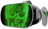 Decal style Skin Wrap compatible with Oculus Go Headset - Flaming Fire Skull Green (OCULUS NOT INCLUDED)
