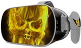 Decal style Skin Wrap compatible with Oculus Go Headset - Flaming Fire Skull Yellow (OCULUS NOT INCLUDED)