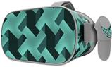 Decal style Skin Wrap compatible with Oculus Go Headset - Retro Houndstooth Seafoam Green (OCULUS NOT INCLUDED)