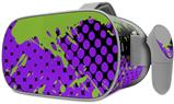 Decal style Skin Wrap compatible with Oculus Go Headset - Halftone Splatter Green Purple (OCULUS NOT INCLUDED)