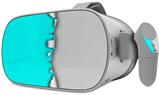 Decal style Skin Wrap compatible with Oculus Go Headset - Ripped Colors Neon Teal Gray (OCULUS NOT INCLUDED)