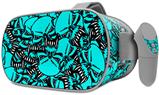 Decal style Skin Wrap compatible with Oculus Go Headset - Scattered Skulls Neon Teal (OCULUS NOT INCLUDED)