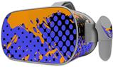 Decal style Skin Wrap compatible with Oculus Go Headset - Halftone Splatter Orange Blue (OCULUS NOT INCLUDED)