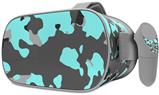 Decal style Skin Wrap compatible with Oculus Go Headset - WraptorCamo Old School Camouflage Camo Neon Teal (OCULUS NOT INCLUDED)