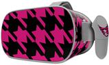 Decal style Skin Wrap compatible with Oculus Go Headset - Houndstooth Hot Pink on Black (OCULUS NOT INCLUDED)