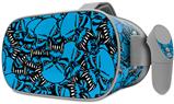 Decal style Skin Wrap compatible with Oculus Go Headset - Scattered Skulls Neon Blue (OCULUS NOT INCLUDED)