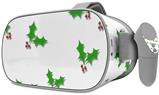 Decal style Skin Wrap compatible with Oculus Go Headset - Christmas Holly Leaves on White (OCULUS NOT INCLUDED)