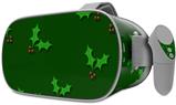 Decal style Skin Wrap compatible with Oculus Go Headset - Christmas Holly Leaves on Green (OCULUS NOT INCLUDED)