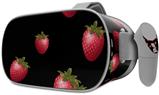 Decal style Skin Wrap compatible with Oculus Go Headset - Strawberries on Black (OCULUS NOT INCLUDED)