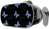 Decal style Skin Wrap compatible with Oculus Go Headset - Pastel Butterflies Blue on Black (OCULUS NOT INCLUDED)