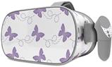 Decal style Skin Wrap compatible with Oculus Go Headset - Pastel Butterflies Purple on White (OCULUS NOT INCLUDED)