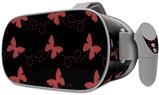 Decal style Skin Wrap compatible with Oculus Go Headset - Pastel Butterflies Red on Black (OCULUS NOT INCLUDED)