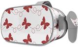 Decal style Skin Wrap compatible with Oculus Go Headset - Pastel Butterflies Red on White (OCULUS NOT INCLUDED)