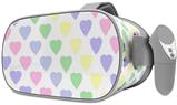 Decal style Skin Wrap compatible with Oculus Go Headset - Pastel Hearts on White (OCULUS NOT INCLUDED)