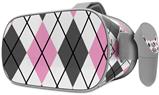 Decal style Skin Wrap compatible with Oculus Go Headset - Argyle Pink and Gray (OCULUS NOT INCLUDED)