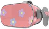 Decal style Skin Wrap compatible with Oculus Go Headset - Pastel Flowers on Pink (OCULUS NOT INCLUDED)