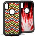 2x Decal style Skin Wrap Set compatible with Otterbox Defender iPhone X and Xs Case - Zig Zag Colors 01 (CASE NOT INCLUDED)