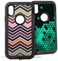 2x Decal style Skin Wrap Set compatible with Otterbox Defender iPhone X and Xs Case - Zig Zag Colors 02 (CASE NOT INCLUDED)