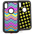 2x Decal style Skin Wrap Set compatible with Otterbox Defender iPhone X and Xs Case - Zig Zag Colors 04 (CASE NOT INCLUDED)