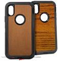 2x Decal style Skin Wrap Set compatible with Otterbox Defender iPhone X and Xs Case - Wood Grain - Oak 02 (CASE NOT INCLUDED)