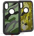 2x Decal style Skin Wrap Set compatible with Otterbox Defender iPhone X and Xs Case - Camouflage Green (CASE NOT INCLUDED)