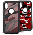 2x Decal style Skin Wrap Set compatible with Otterbox Defender iPhone X and Xs Case - Camouflage Pink (CASE NOT INCLUDED)