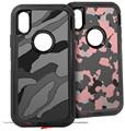 2x Decal style Skin Wrap Set compatible with Otterbox Defender iPhone X and Xs Case - Camouflage Gray (CASE NOT INCLUDED)