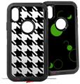 2x Decal style Skin Wrap Set compatible with Otterbox Defender iPhone X and Xs Case - Houndstooth Black (CASE NOT INCLUDED)