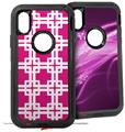 2x Decal style Skin Wrap Set compatible with Otterbox Defender iPhone X and Xs Case - Boxed Fushia Hot Pink (CASE NOT INCLUDED)