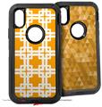 2x Decal style Skin Wrap Set compatible with Otterbox Defender iPhone X and Xs Case - Boxed Orange (CASE NOT INCLUDED)