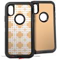 2x Decal style Skin Wrap Set compatible with Otterbox Defender iPhone X and Xs Case - Boxed Peach (CASE NOT INCLUDED)
