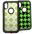 2x Decal style Skin Wrap Set compatible with Otterbox Defender iPhone X and Xs Case - Boxed Sage Green (CASE NOT INCLUDED)
