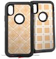 2x Decal style Skin Wrap Set compatible with Otterbox Defender iPhone X and Xs Case - Wavey Peach (CASE NOT INCLUDED)