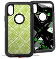 2x Decal style Skin Wrap Set compatible with Otterbox Defender iPhone X and Xs Case - Wavey Sage Green (CASE NOT INCLUDED)