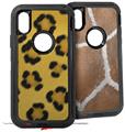 2x Decal style Skin Wrap Set compatible with Otterbox Defender iPhone X and Xs Case - Leopard Skin (CASE NOT INCLUDED)