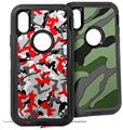 2x Decal style Skin Wrap Set compatible with Otterbox Defender iPhone X and Xs Case - Sexy Girl Silhouette Camo Red (CASE NOT INCLUDED)