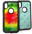 2x Decal style Skin Wrap Set compatible with Otterbox Defender iPhone X and Xs Case - Tie Dye (CASE NOT INCLUDED)