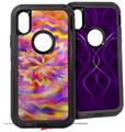 2x Decal style Skin Wrap Set compatible with Otterbox Defender iPhone X and Xs Case - Tie Dye Pastel (CASE NOT INCLUDED)