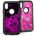 2x Decal style Skin Wrap Set compatible with Otterbox Defender iPhone X and Xs Case - HEX Hot Pink (CASE NOT INCLUDED)