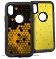 2x Decal style Skin Wrap Set compatible with Otterbox Defender iPhone X and Xs Case - HEX Yellow (CASE NOT INCLUDED)