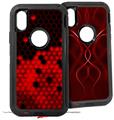 2x Decal style Skin Wrap Set compatible with Otterbox Defender iPhone X and Xs Case - HEX Red (CASE NOT INCLUDED)