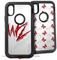 2x Decal style Skin Wrap Set compatible with Otterbox Defender iPhone X and Xs Case - WraptorSkinz WZ on White (CASE NOT INCLUDED)
