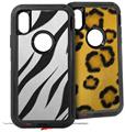 2x Decal style Skin Wrap Set compatible with Otterbox Defender iPhone X and Xs Case - Zebra Skin (CASE NOT INCLUDED)