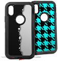 2x Decal style Skin Wrap Set compatible with Otterbox Defender iPhone X and Xs Case - Ripped Colors Black Gray (CASE NOT INCLUDED)