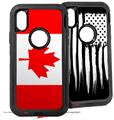 2x Decal style Skin Wrap Set compatible with Otterbox Defender iPhone X and Xs Case - Canadian Canada Flag (CASE NOT INCLUDED)