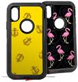 2x Decal style Skin Wrap Set compatible with Otterbox Defender iPhone X and Xs Case - Anchors Away Yellow (CASE NOT INCLUDED)