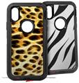 2x Decal style Skin Wrap Set compatible with Otterbox Defender iPhone X and Xs Case - Fractal Fur Leopard (CASE NOT INCLUDED)