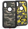 2x Decal style Skin Wrap Set compatible with Otterbox Defender iPhone X and Xs Case - WraptorCamo Digital Camo Combat (CASE NOT INCLUDED)
