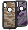2x Decal style Skin Wrap Set compatible with Otterbox Defender iPhone X and Xs Case - WraptorCamo Digital Camo Desert (CASE NOT INCLUDED)